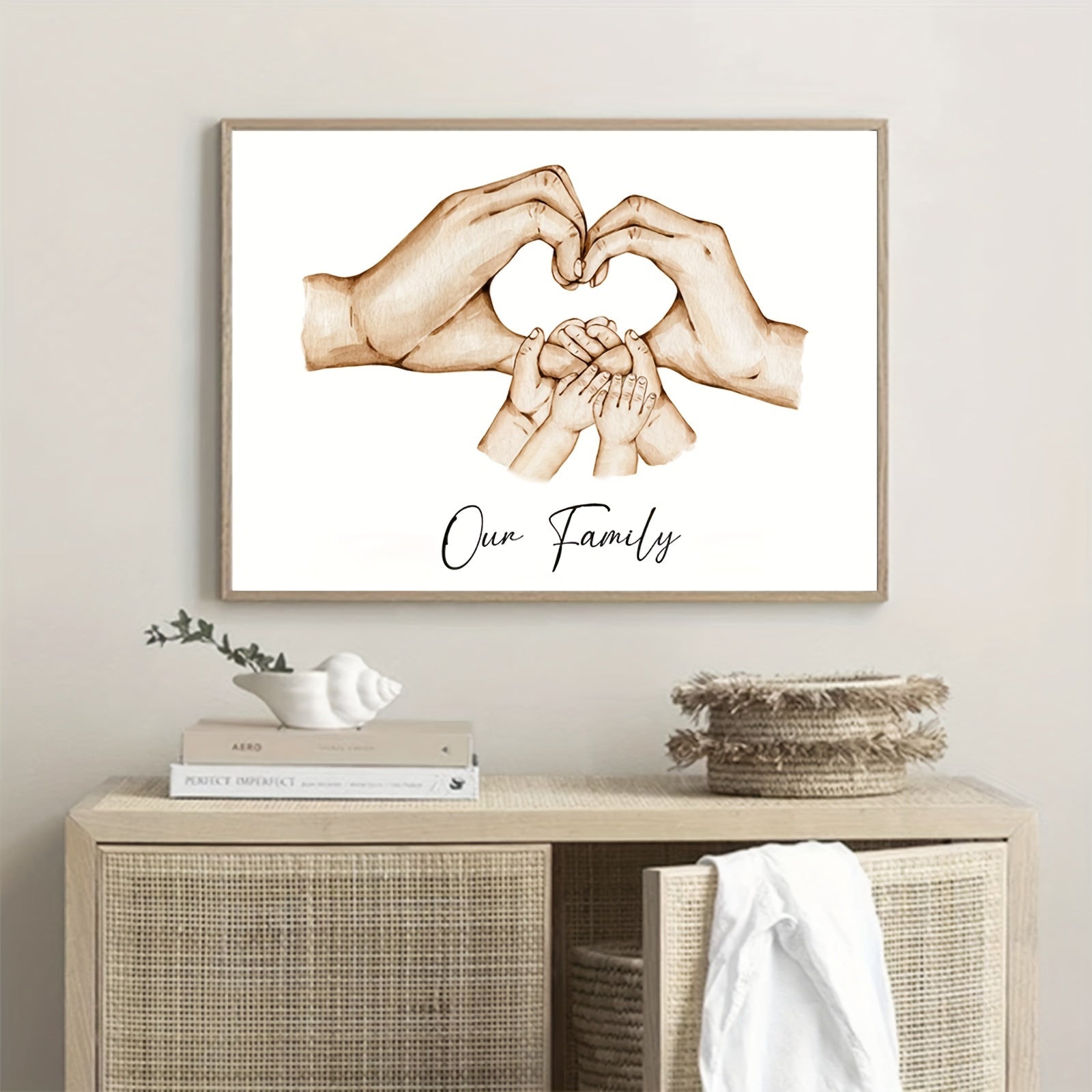 Family Wall Decor Canvas Artwork Hand-Painted Family Gift