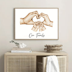 Family Wall Decor Canvas Artwork Hand-Painted Family Gift