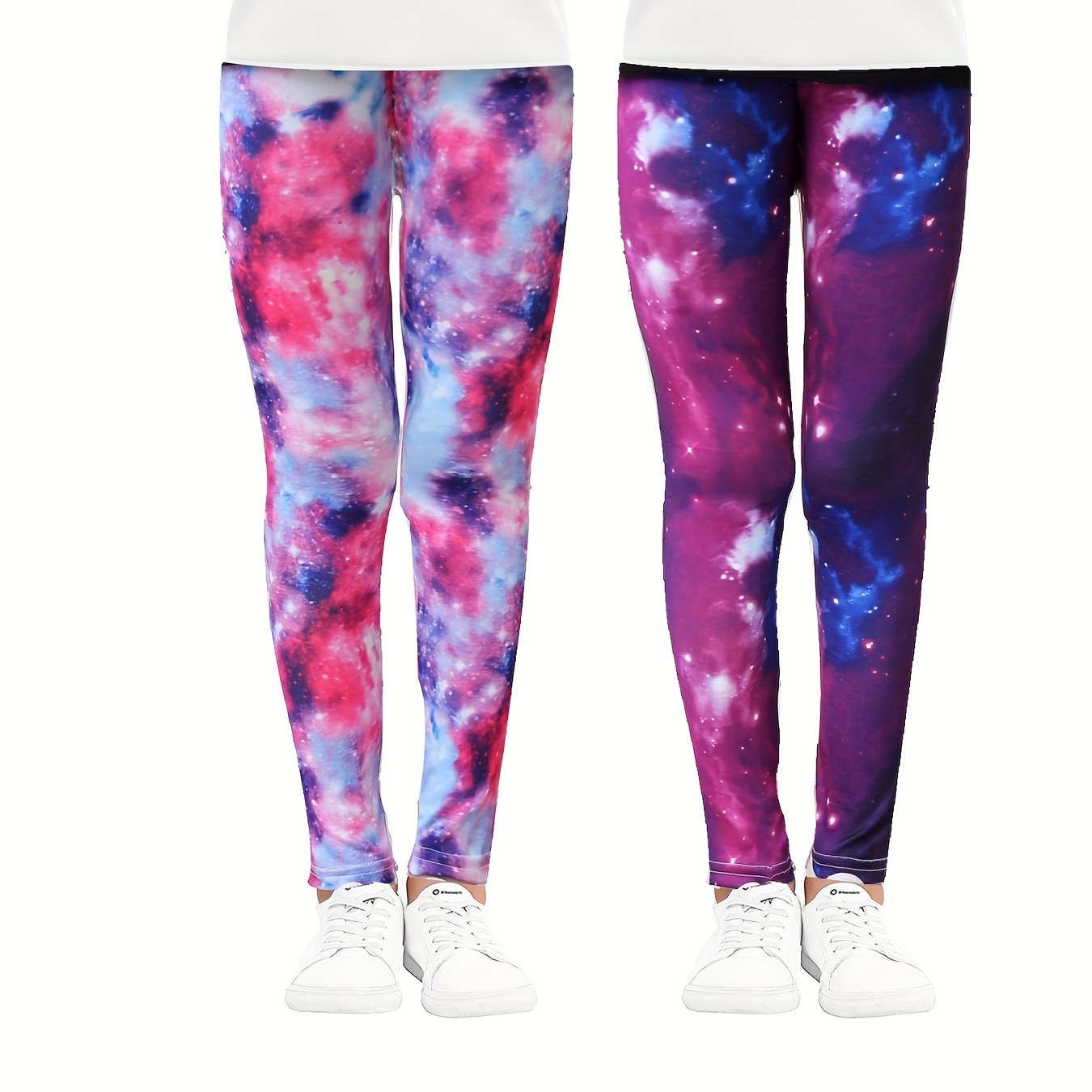 2pcs Girls Tie Dye Waistband Leggings Set for Kids