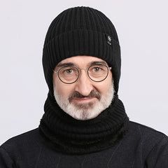 Warm Knitted Beanie Hat & Scarf Set with Ear Protection