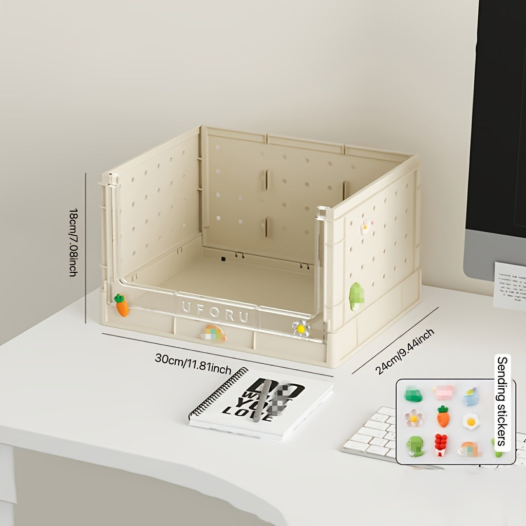 Foldable Storage Box Plastic Organizer Large Space Container Multifunction