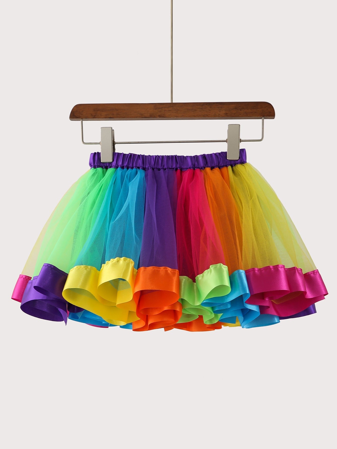 Girls Rainbow Tulle Tutu Skirt for Ballet Dance Performance