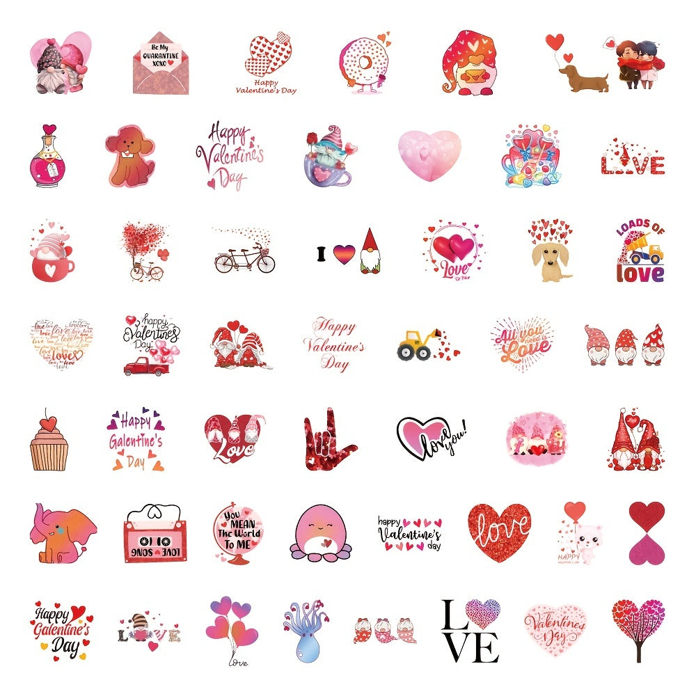 50 Romantic Vinyl Stickers Waterproof for Laptops Water Bottles