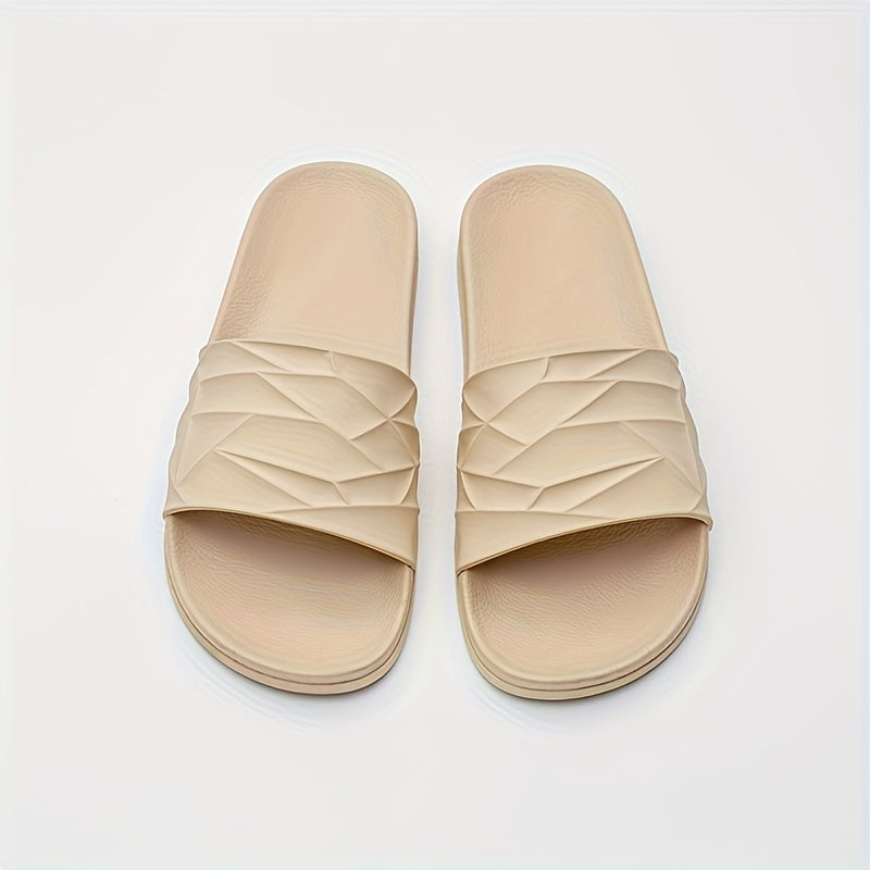 Men's Solid Slides Casual Non Slip Slippers Open Toe Shoes