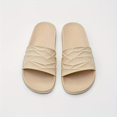 Men's Solid Slides Casual Non Slip Slippers Open Toe Shoes