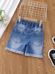 Girls Ripped Comfortable Denim Shorts for Summer