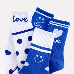5 Pairs Soft Cotton Mid Tube Socks Pack Women's Stockings