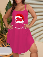 Christmas Sexy Nightdress Women's Plus Santa Claus Print Round Neck