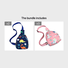 Kids Cross Body Bag Cartoon Dinosaur Print Shoulder Bag