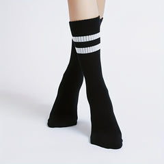 Soft Comfortable Yoga Socks Anti-Skid Breathable Mid-Calf Gripper Socks