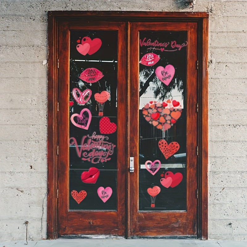 218pcs Heart Shape Window Decals Stickers Wedding Party Decoration
