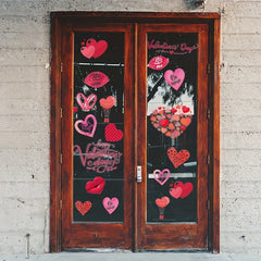 218pcs Heart Shape Window Decals Stickers Wedding Party Decoration