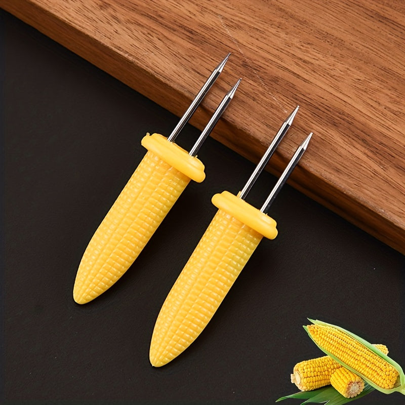 8pcs Stainless Steel Corn Needle Corn Plug Portable Barbecue Fork