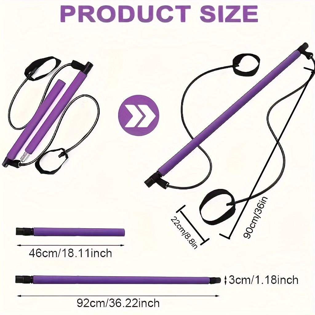Pilates Stick With Resistance Tension Belt for Home Workout