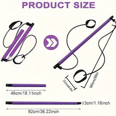 Pilates Stick With Resistance Tension Belt for Home Workout