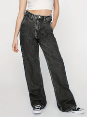 High Waist Straight Jeans Loose Fit Street Style Baggy Denim Pants