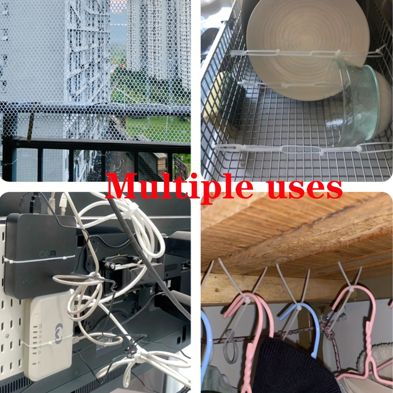 100pcs Colorful Self Locking Nylon Ties for Wire Management