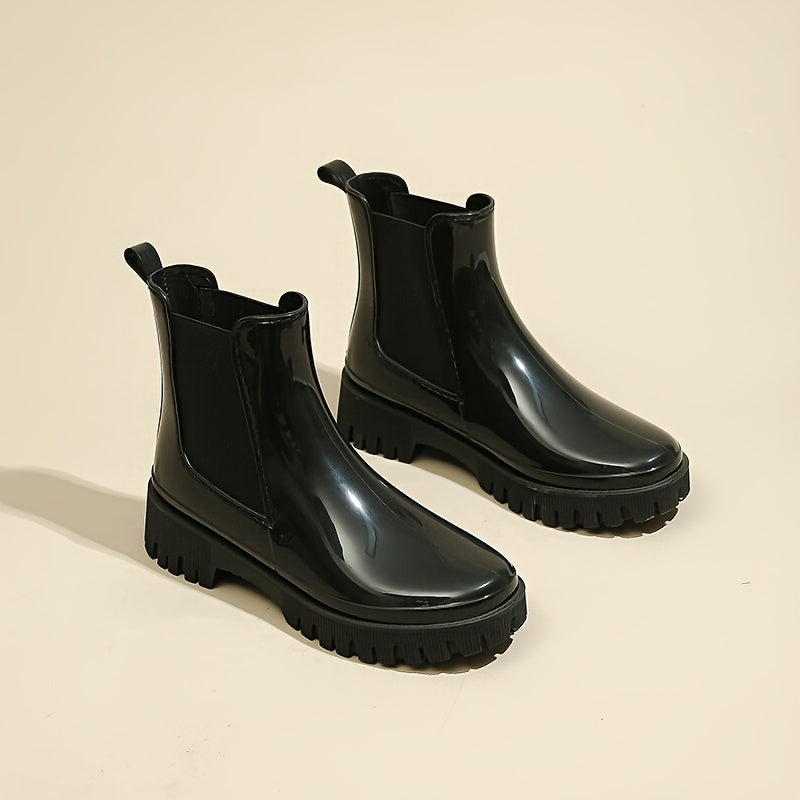 Women's Waterproof Non slip Rain Boots Stylish Comfortable Rubber Medium Top