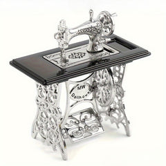 Vintage Silvery Sewing Machine Dollhouse Accessory Metal Collectible