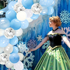 Snowflake Birthday Balloon Set with Banner & Tablecloth