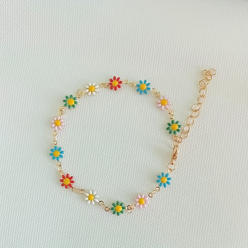 Adjustable Daisy Bracelet for Girls Teens - Jewelry Gift
