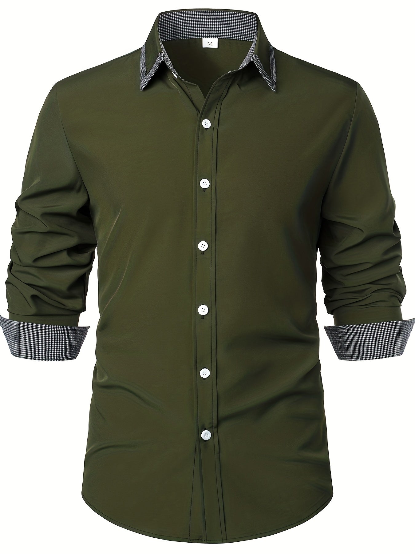 Men's Plaid Long Sleeve Dress Shirt
