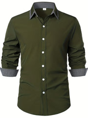 Men's Plaid Long Sleeve Dress Shirt