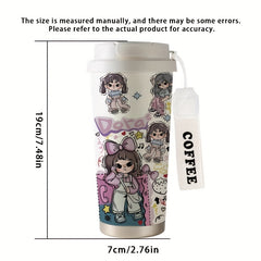 530ML Personalized Girl Coffee Cup Dual Drink Insulated Cup