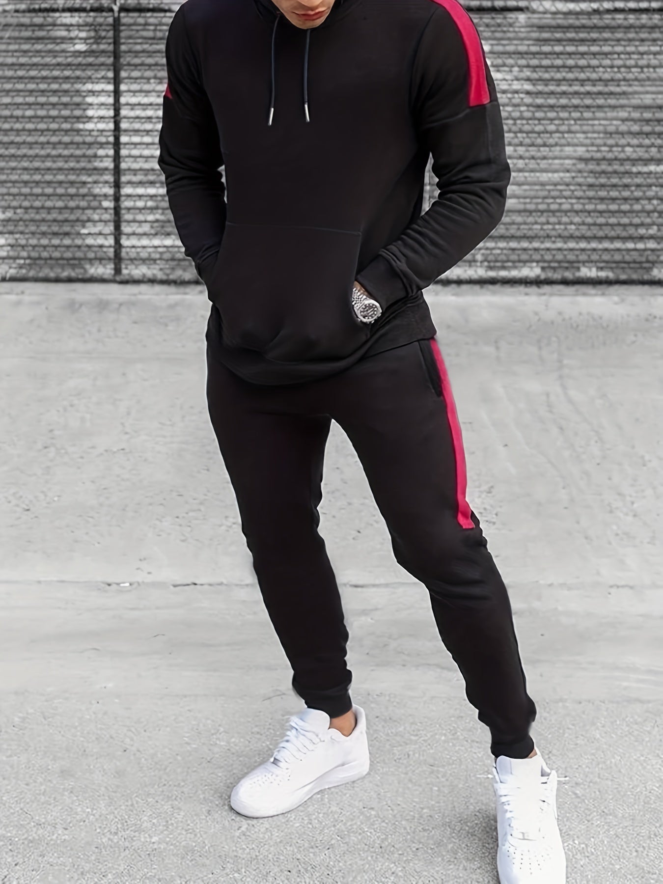 Men's Casual Hoodie and Sweatpants Set for Autumn Winter