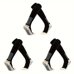 4 Pairs Non-slip Football Socks With Grip Pads Knee Soccer Socks