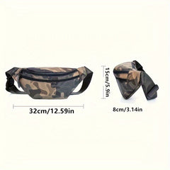 Men's Camo PU Leather Waist Bag Mobile Phone Waist Pack