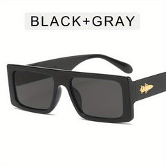 Rectangular Frame Sunglasses Vintage Flat Top UV400