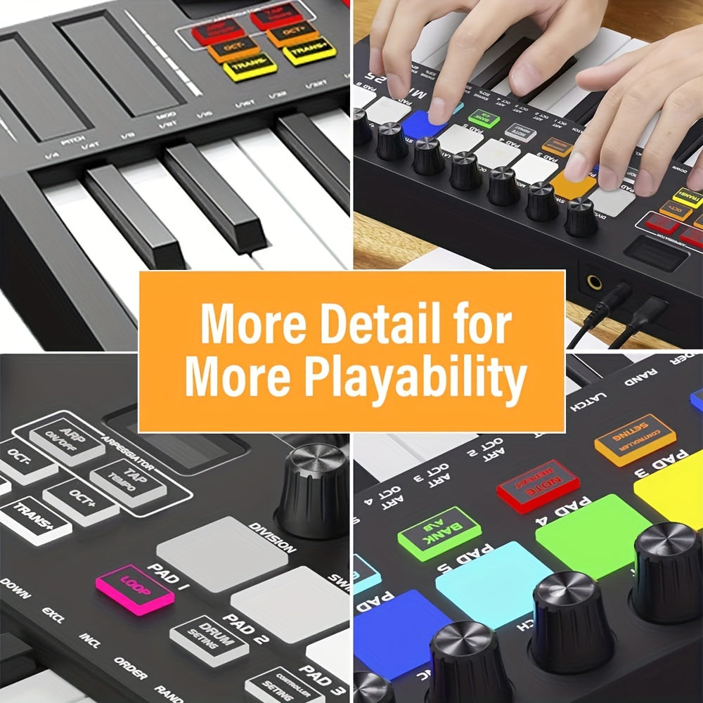 Portable Mini Midi Keyboard Controller Electronic Sound Controller