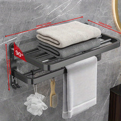 Foldable Towel Rack Bathroom Shelf Wall Mounted Towel Rack Household Bathroom