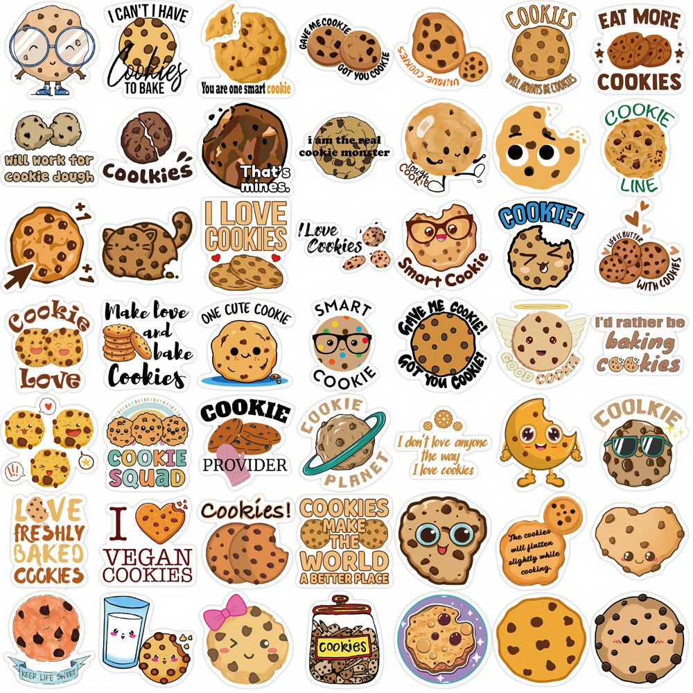 50pcs Cartoon Cookies Graffiti Stickers Waterproof DIY Stickers
