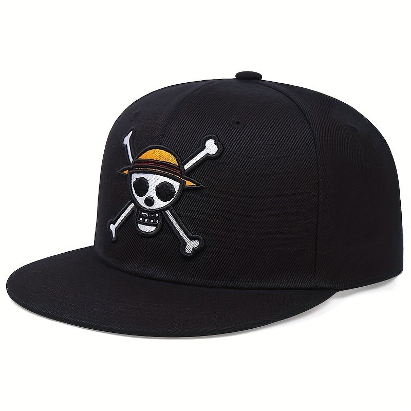 Men's Adjustable Embroidered Flat Brim Hat Baseball Cap Snapback Cap For Men