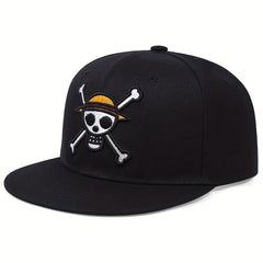 Men's Adjustable Embroidered Flat Brim Hat Baseball Cap Snapback Cap For Men