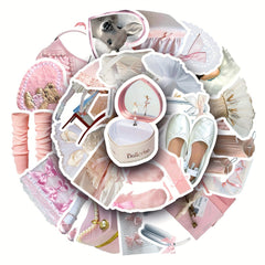 50pcs Ballet Style Handbook Series Stickers DIY Waterproof Decoration