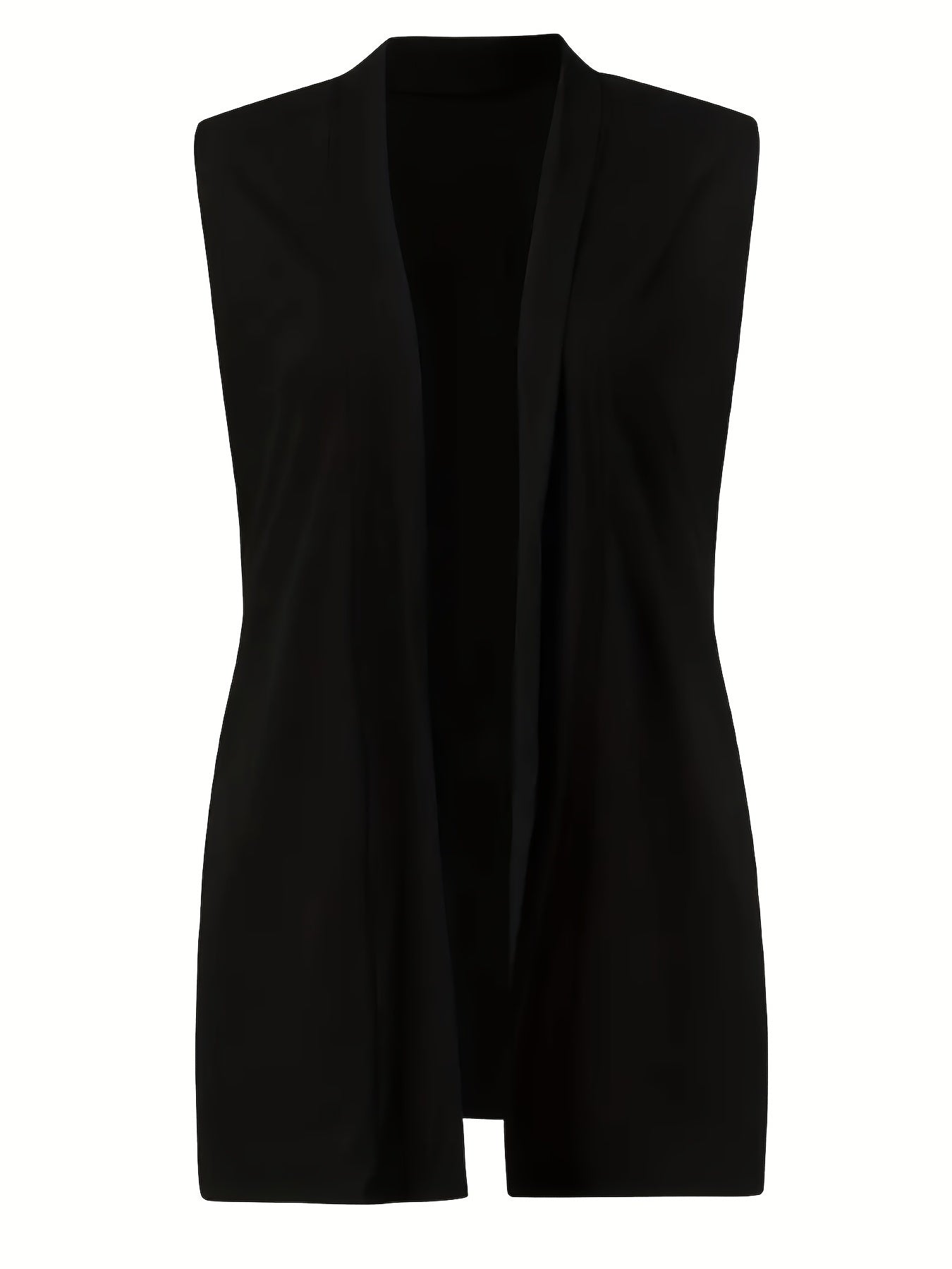 Solid Sleeveless Vest Casual Open Front Versatile Vest