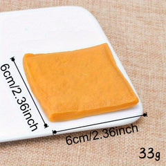 2pcs Yellow PVC Tofu Cubes Halloween Thanksgiving Pretend Play Food