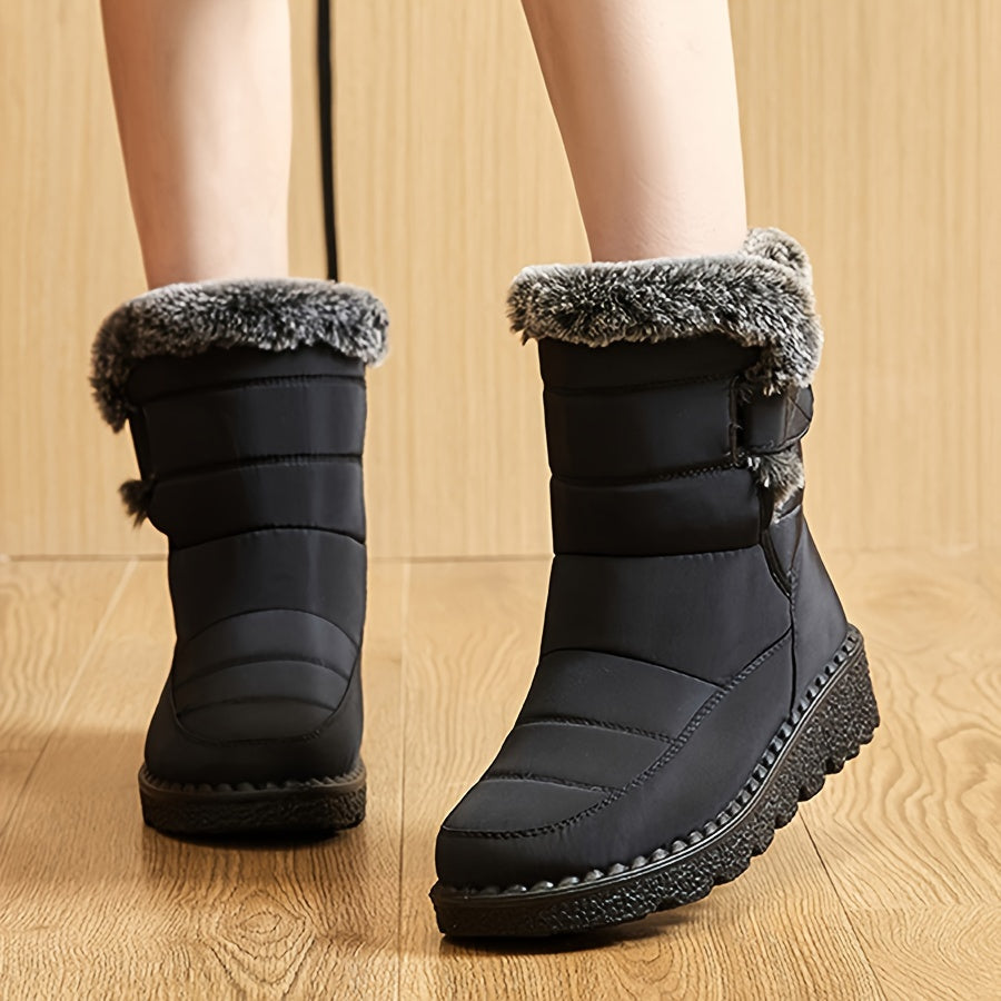 Waterproof Faux Fur High Top Snow Boots Lightweight Thermal Winter
