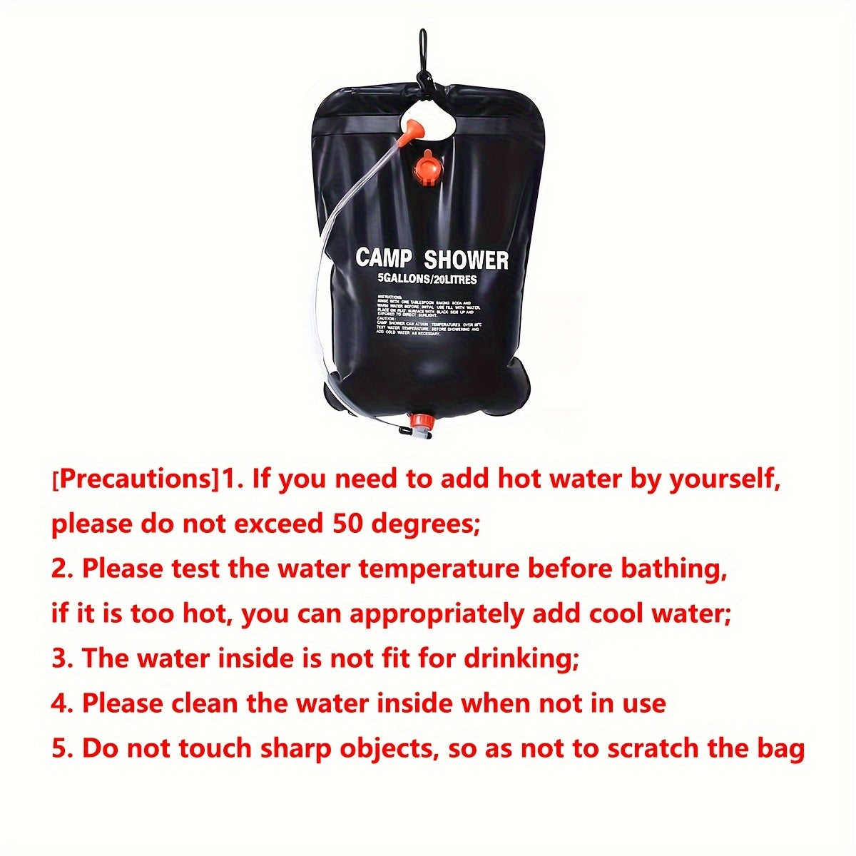 Portable 20L Outdoor Bath Shower Water Storage Bag