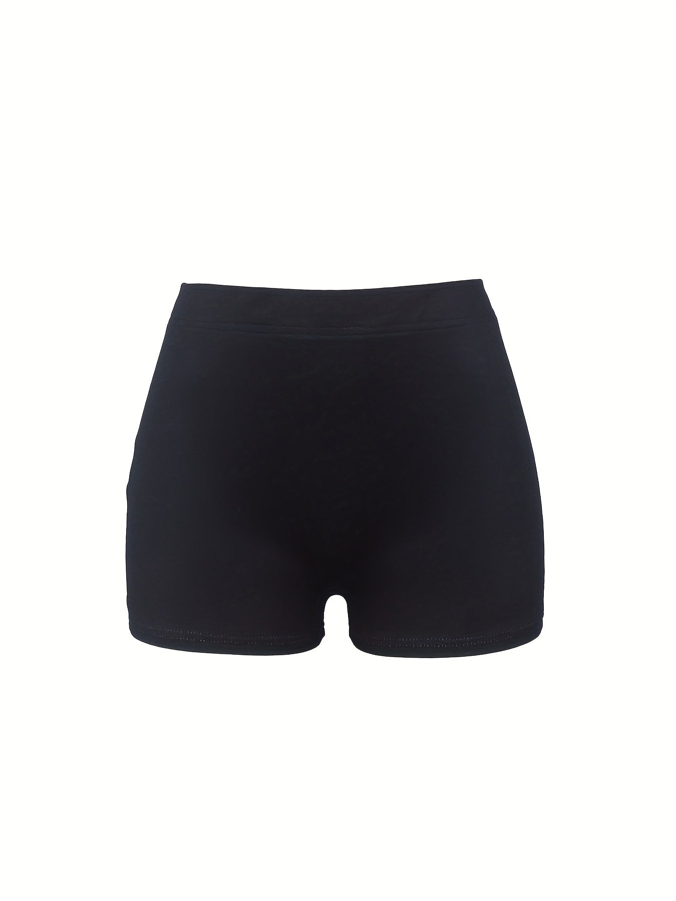Colorblock Letter Print Skinny Shorts for Women