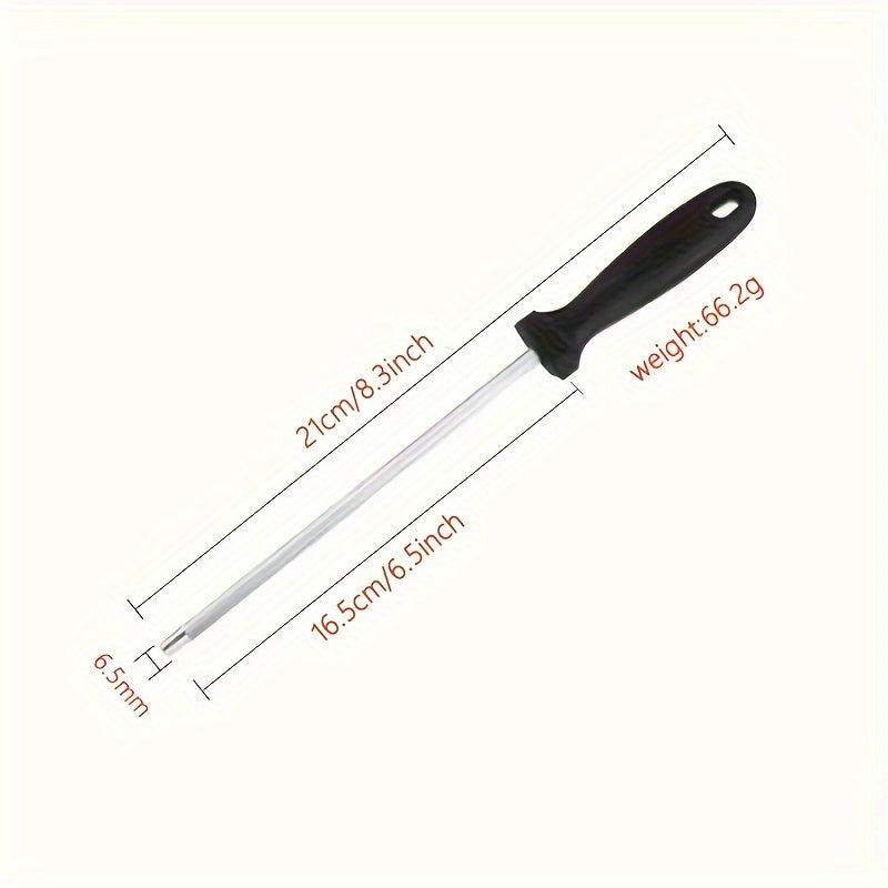 Professional 33cm Carbon Steel Rod Sharpener for Food Trucks