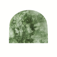 Tie Dye Print Soft Beanie Satin Lined Elastic Bonnet Sleeping Night Cap