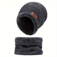 Winter Warm Beanie Hat & Scarf Set Thickened Knitted Hat For Men And Women