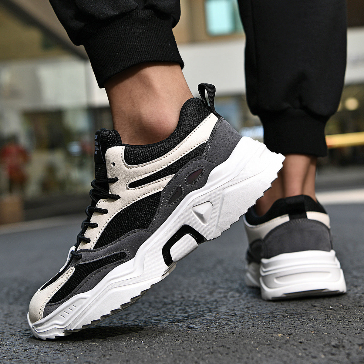 Men's Chunky Lace-up Dad Sneakers Athletic Shoes