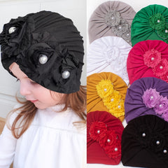 Warm Faux Pearl Baby Headscarf Gift For Kids