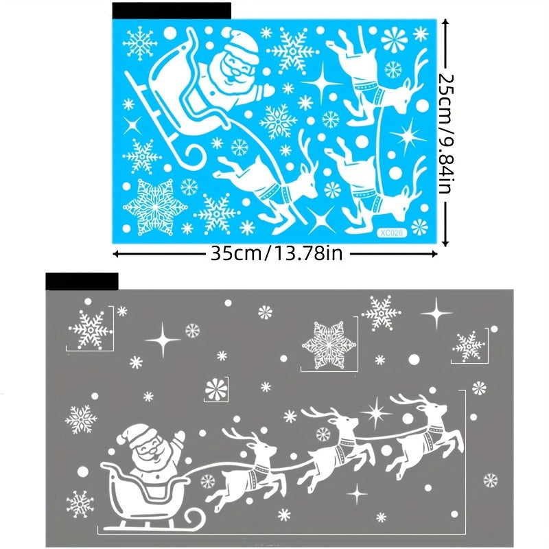 Christmas Window Clings Santa Reindeer Snowman Snowflakes Stickers