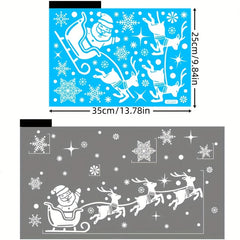 Christmas Window Clings Santa Reindeer Snowman Snowflakes Stickers
